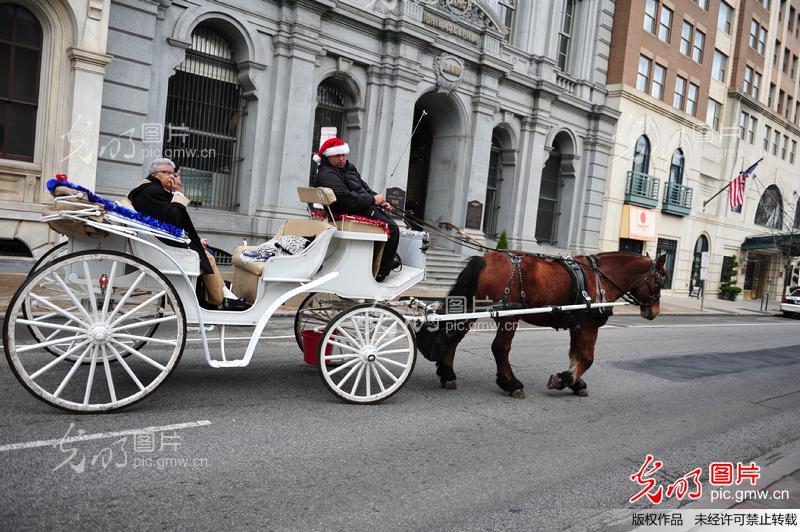 美国费城街头的马车_创意