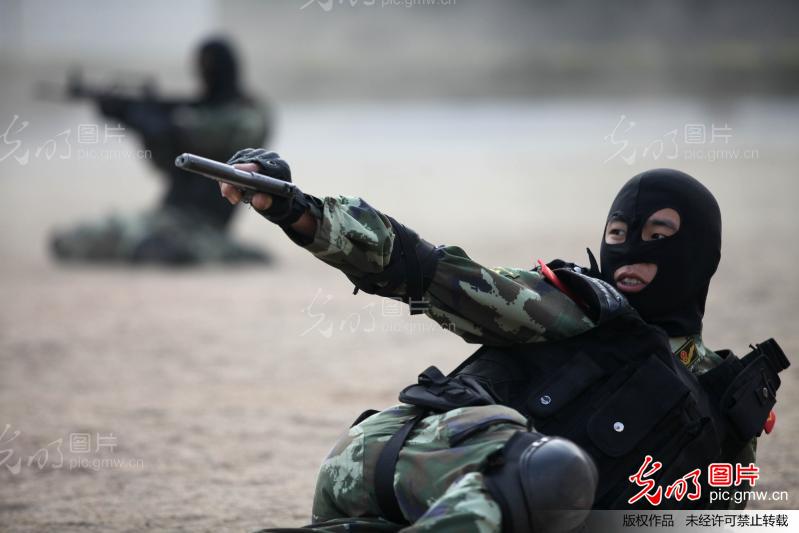 鹏城特警队特战演练迎110_廖键