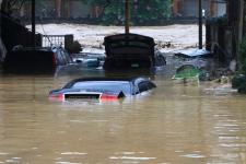 贵州雷山:雷山遭洪水袭击 部分街道被洪水淹没