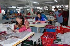 河南光山﹕ 冬季羽绒服生产忙_谢万柏