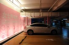 某停车场出现女士停车区 设置有SOS呼救器_新