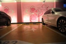 某停车场出现女士停车区 设置有SOS呼救器_新