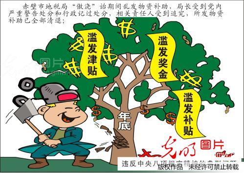 漫画:中纪委通报六起违反中央八项规定精神的